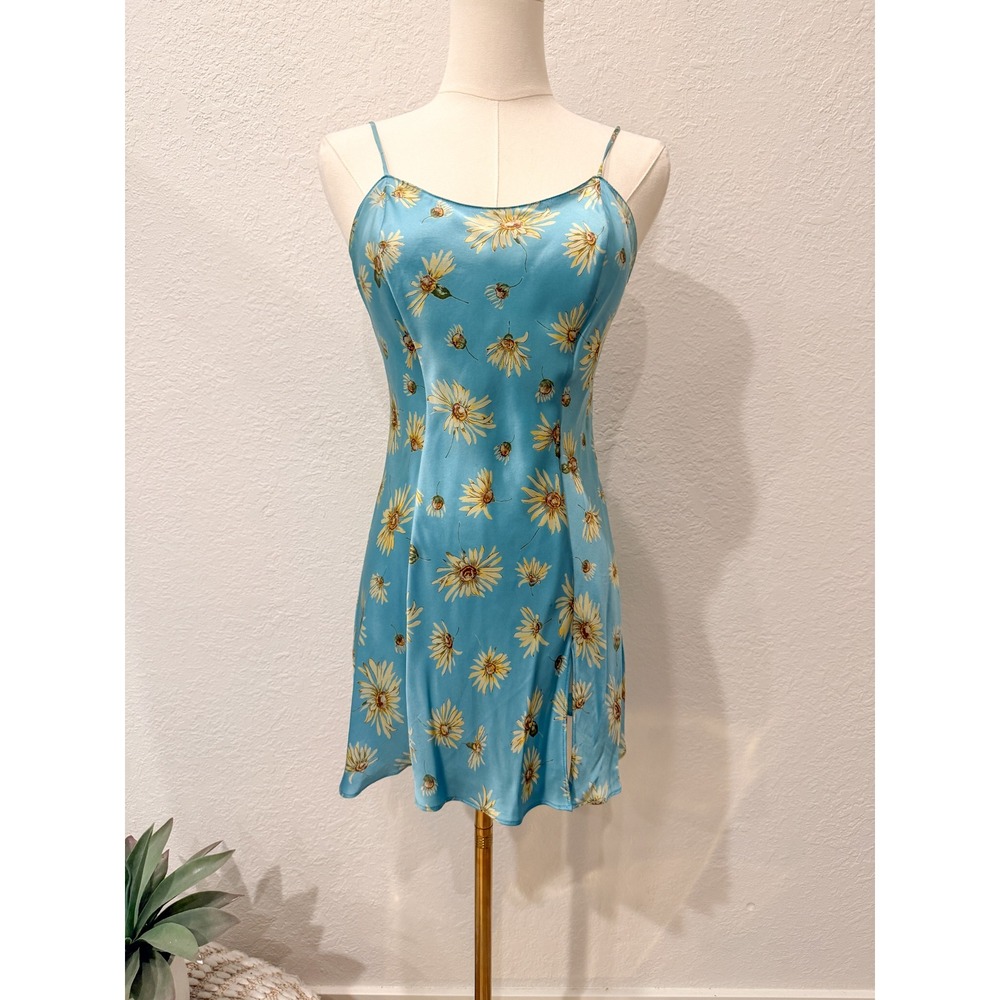 Vintage Victoria's Secret 100% Silk Floral Slip Dress 1999 XS 90's Y2K
